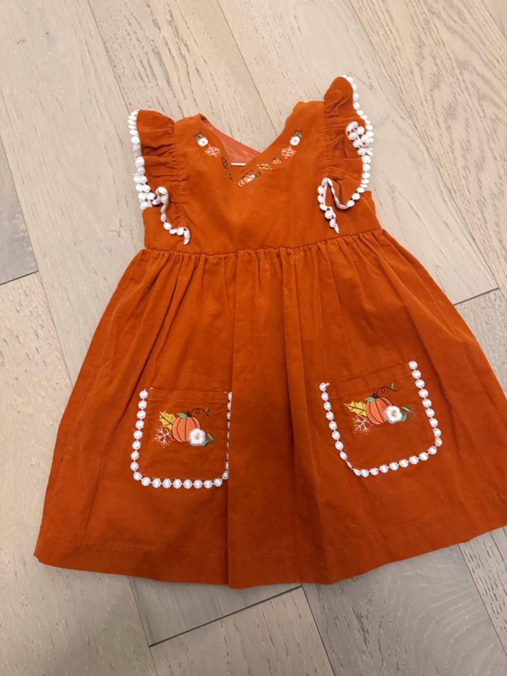 Bonnie Baby Orange Lined Baby Romper